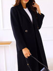 Lapel Collar Wool Blend Overcoat - FLORENTINE IRIS