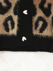 Leopard Fuzzy Button Up Cardigan - FLORENTINE IRIS