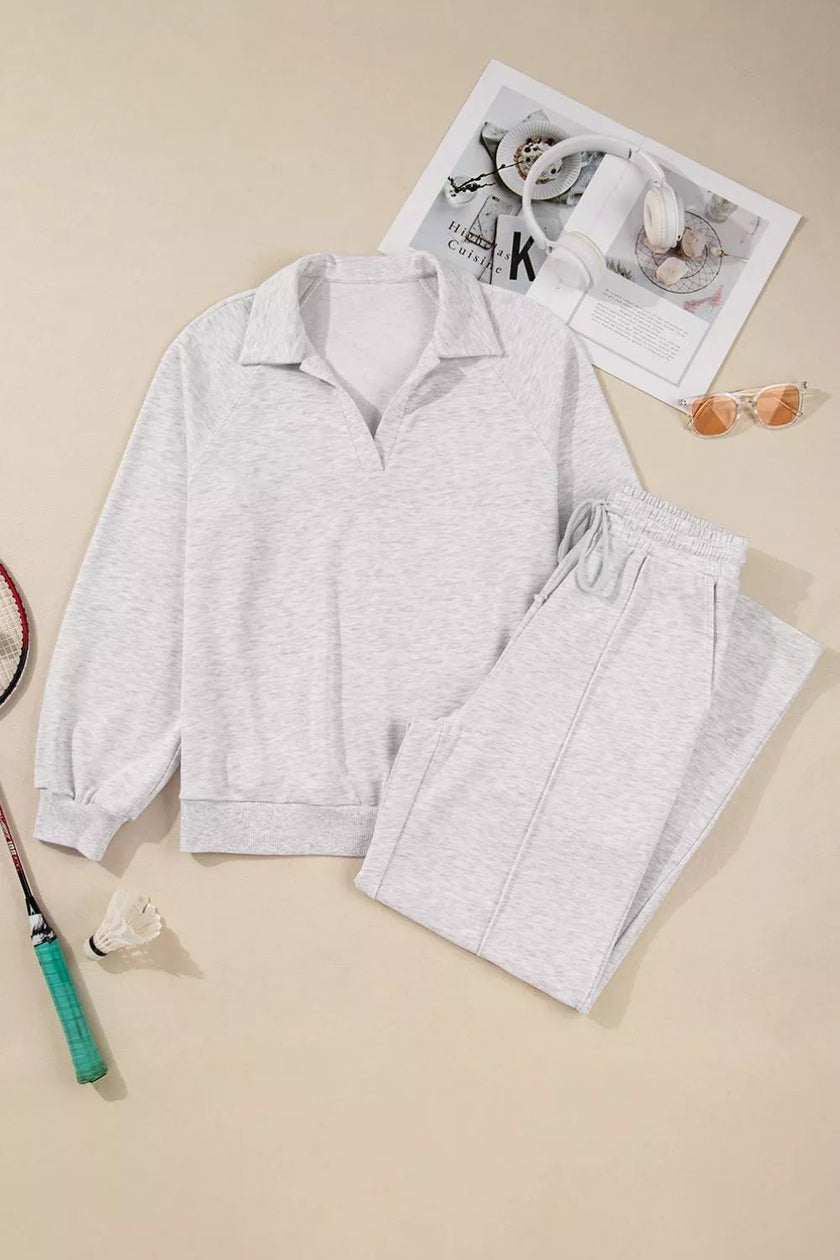 Long Sleeve Sweatshirt and Pants Set - FLORENTINE IRIS