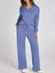 Long Sleeve Top and Pants Plus Size - FLORENTINE IRIS