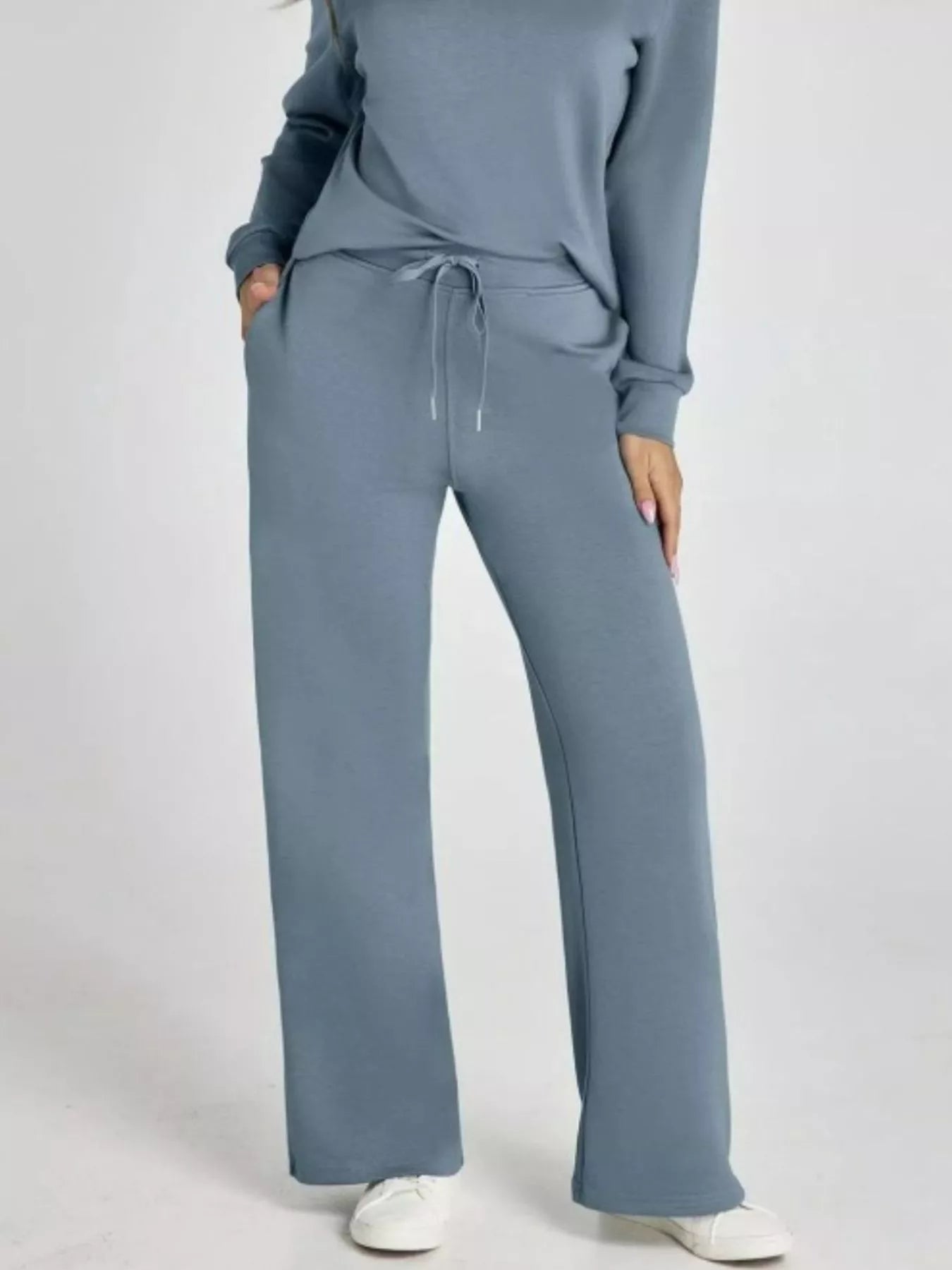 Long Sleeve Top and Pants Plus Size - FLORENTINE IRIS