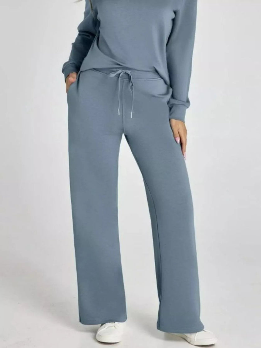 Long Sleeve Top and Pants Plus Size - FLORENTINE IRIS