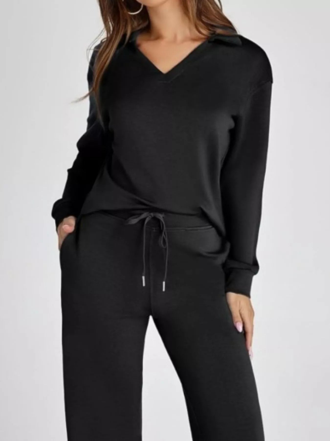 Long Sleeve Top and Pants Plus Size - FLORENTINE IRIS