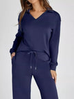 Long Sleeve Top and Pants Plus Size - FLORENTINE IRIS
