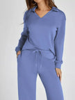 Long Sleeve Top and Pants Plus Size - FLORENTINE IRIS