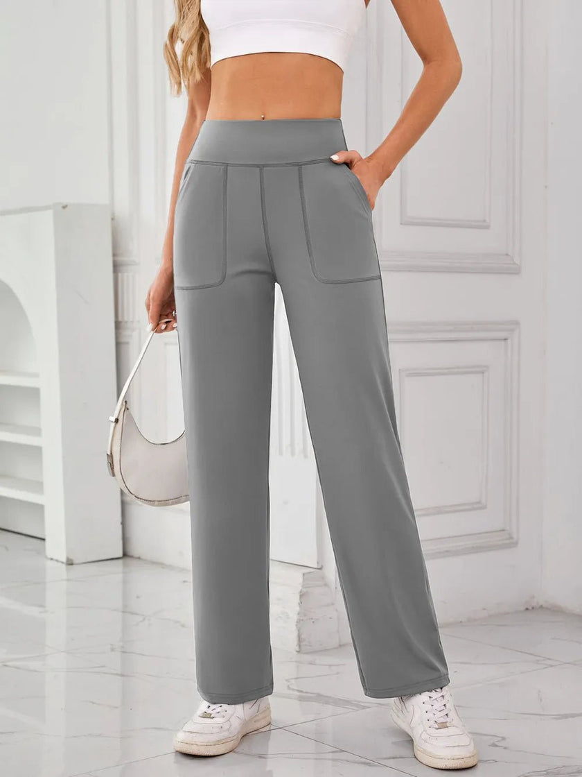 Lovelet High Waist Active Pants with Pockets - FLORENTINE IRIS