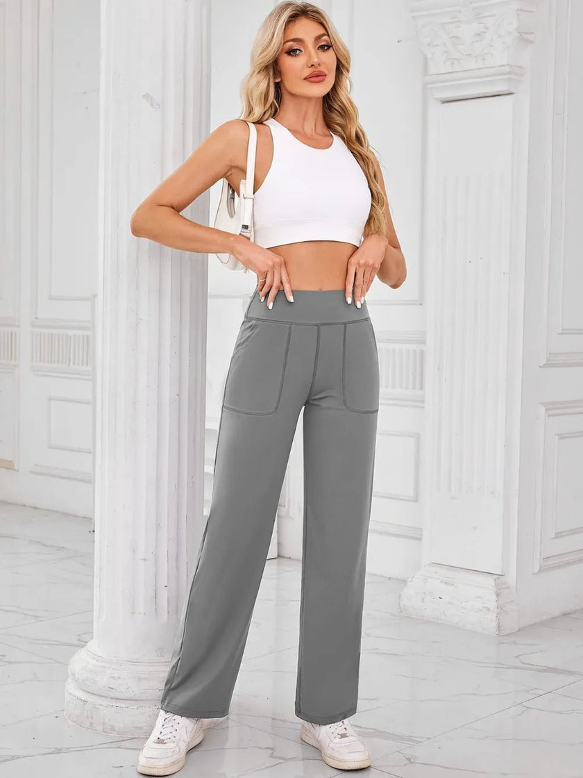 Lovelet High Waist Active Pants with Pockets - FLORENTINE IRIS
