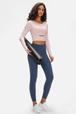 Millennia Long Sleeve Cropped Top With Sports Strap - FLORENTINE IRIS