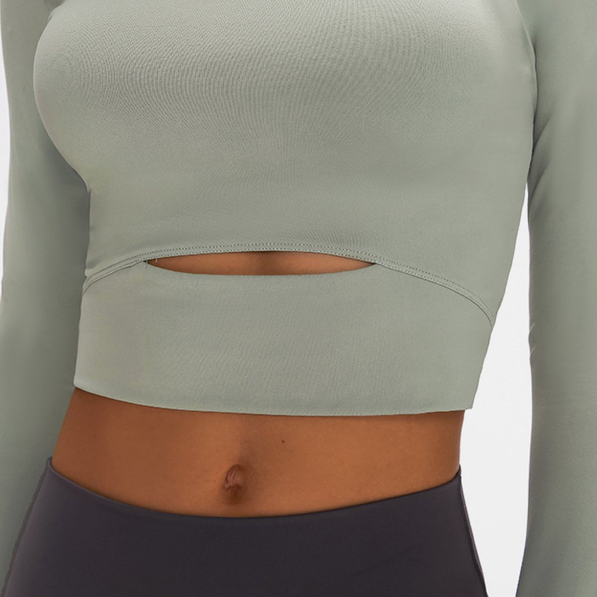 Millennia Long Sleeve Cropped Top With Sports Strap - FLORENTINE IRIS