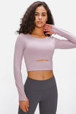 Millennia Long Sleeve Cropped Top With Sports Strap - FLORENTINE IRIS