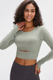 Millennia Long Sleeve Cropped Top With Sports Strap - FLORENTINE IRIS