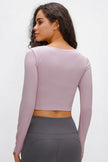 Millennia Long Sleeve Cropped Top With Sports Strap - FLORENTINE IRIS