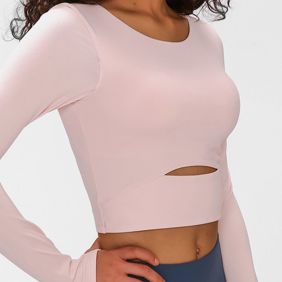 Millennia Long Sleeve Cropped Top With Sports Strap - FLORENTINE IRIS