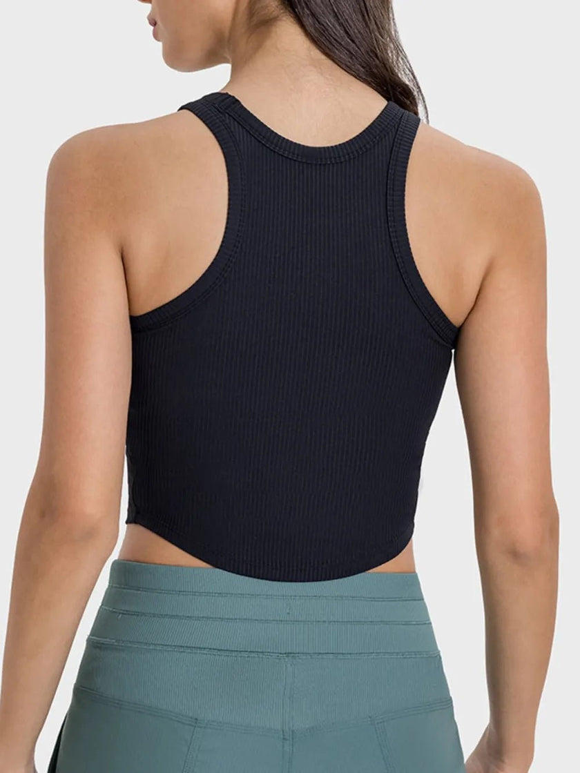 Millennia Round Neck Racerback Active Tank - FLORENTINE IRIS