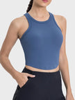 Millennia Round Neck Racerback Active Tank - FLORENTINE IRIS