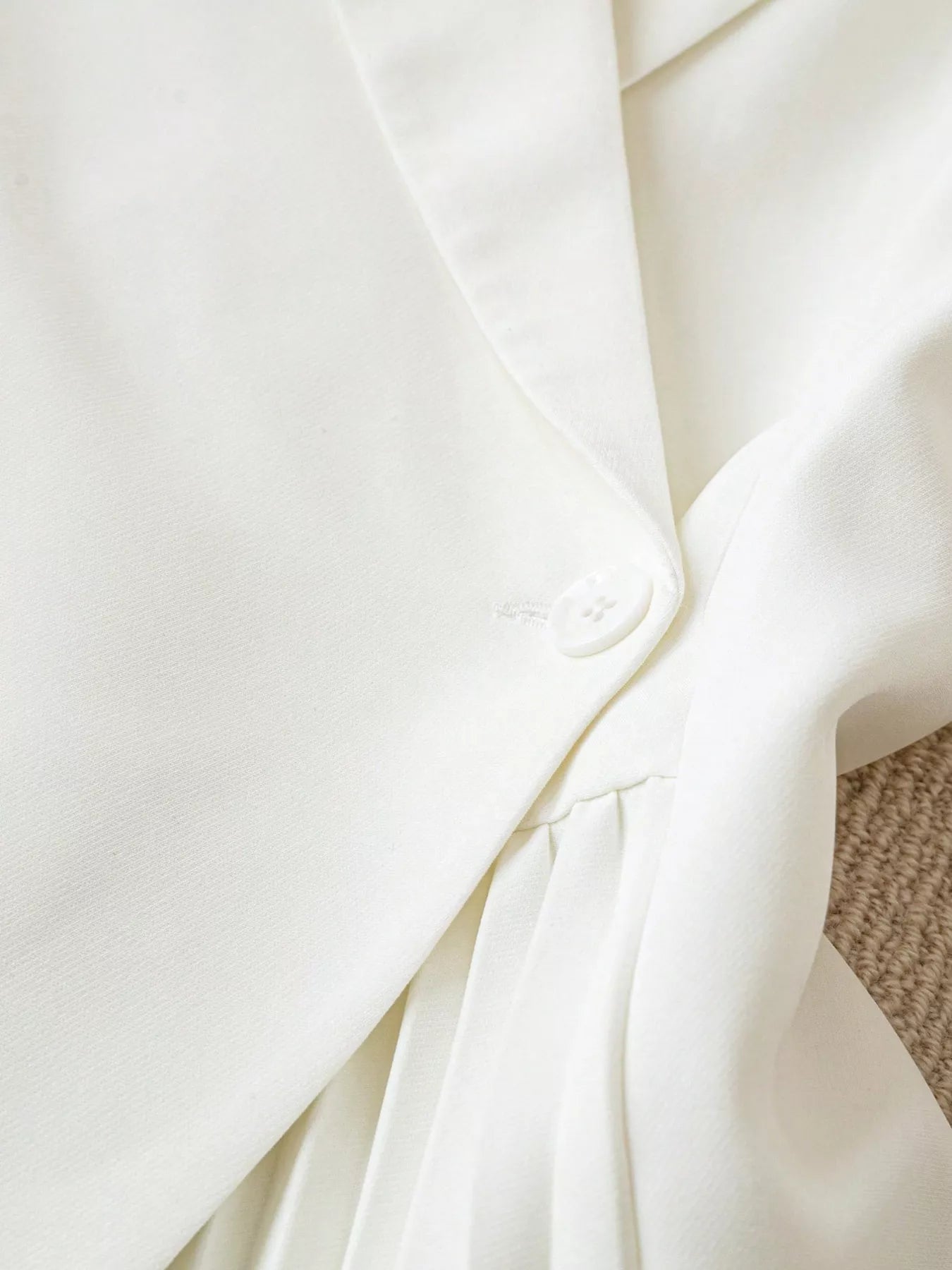 One Button Asymmetric Pleated Hem Blazer - FLORENTINE IRIS