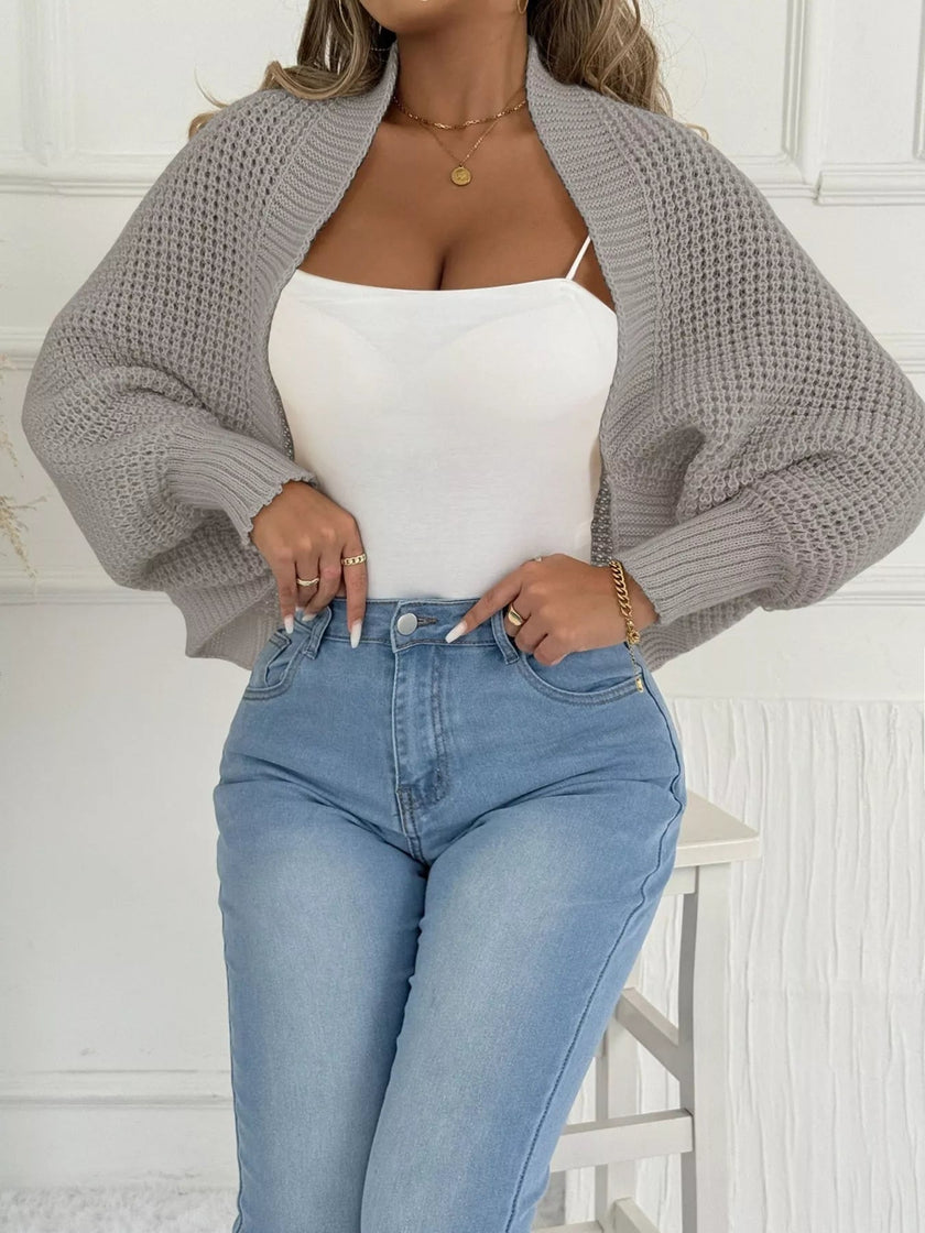 Open Front Batwing Sleeve Cardigan - FLORENTINE IRIS