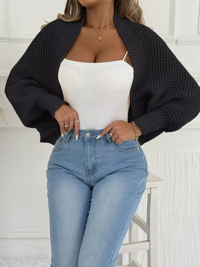 Open Front Batwing Sleeve Cardigan - FLORENTINE IRIS