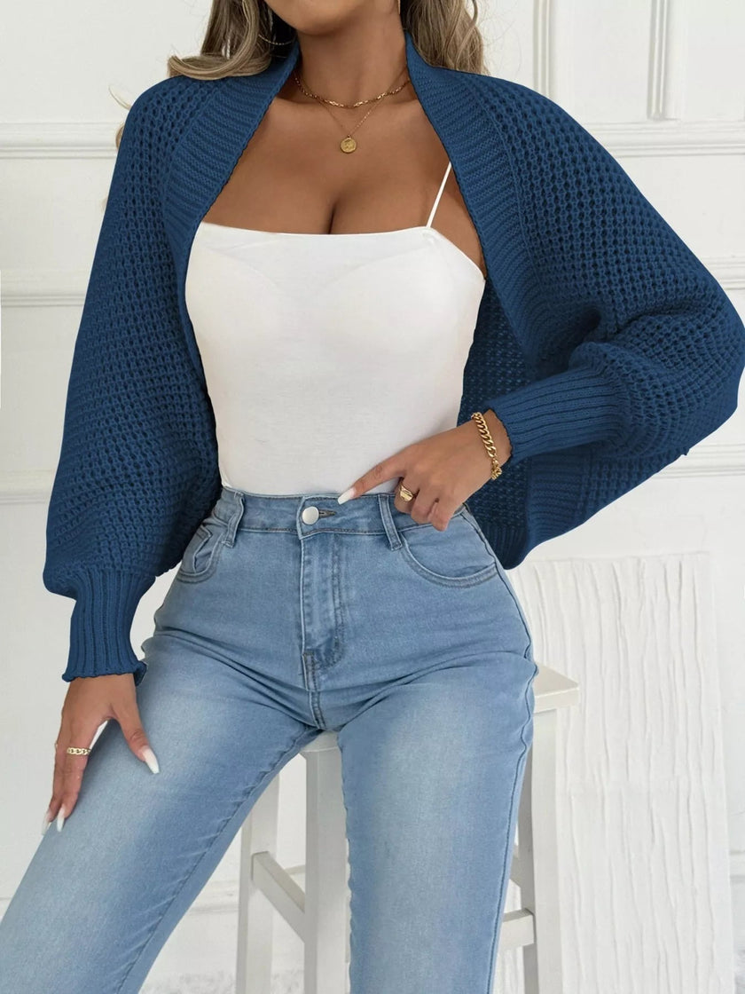 Open Front Batwing Sleeve Cardigan - FLORENTINE IRIS