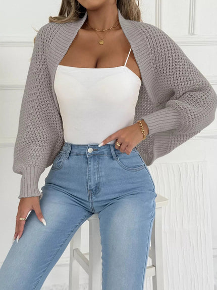 Open Front Batwing Sleeve Cardigan - FLORENTINE IRIS