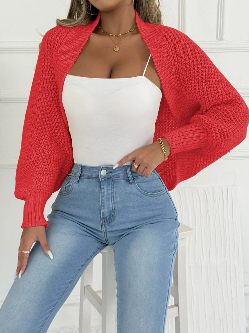 Open Front Batwing Sleeve Cardigan - FLORENTINE IRIS