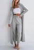 Open Front Long Sleeve Cardigan and Pants Lounge Set - FLORENTINE IRIS