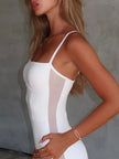 Perfee Square Neck Spaghetti Strap Romper - FLORENTINE IRIS