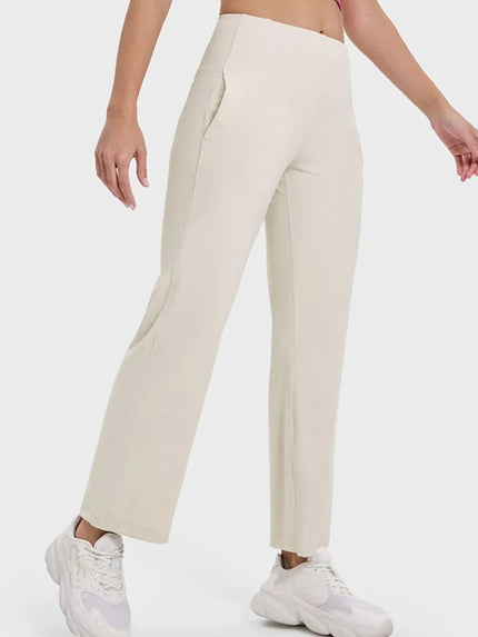 Pocketed High Waist Active Pants - FLORENTINE IRIS