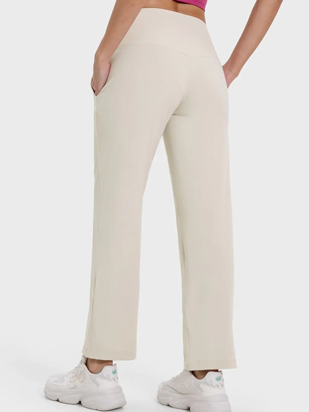 Pocketed High Waist Active Pants - FLORENTINE IRIS