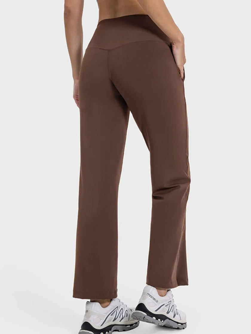 Pocketed High Waist Active Pants - FLORENTINE IRIS