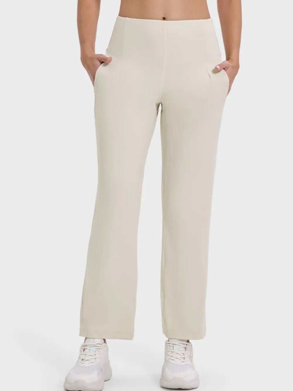 Pocketed High Waist Active Pants - FLORENTINE IRIS