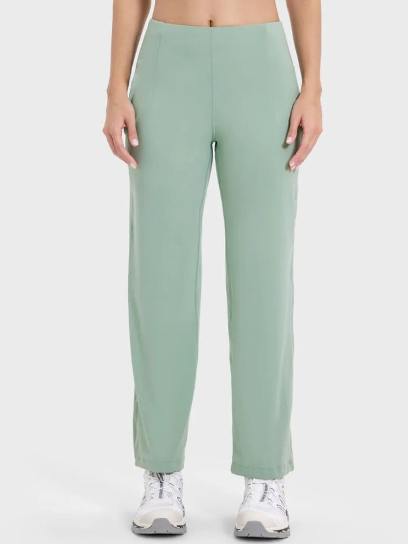 Pocketed High Waist Active Pants - FLORENTINE IRIS