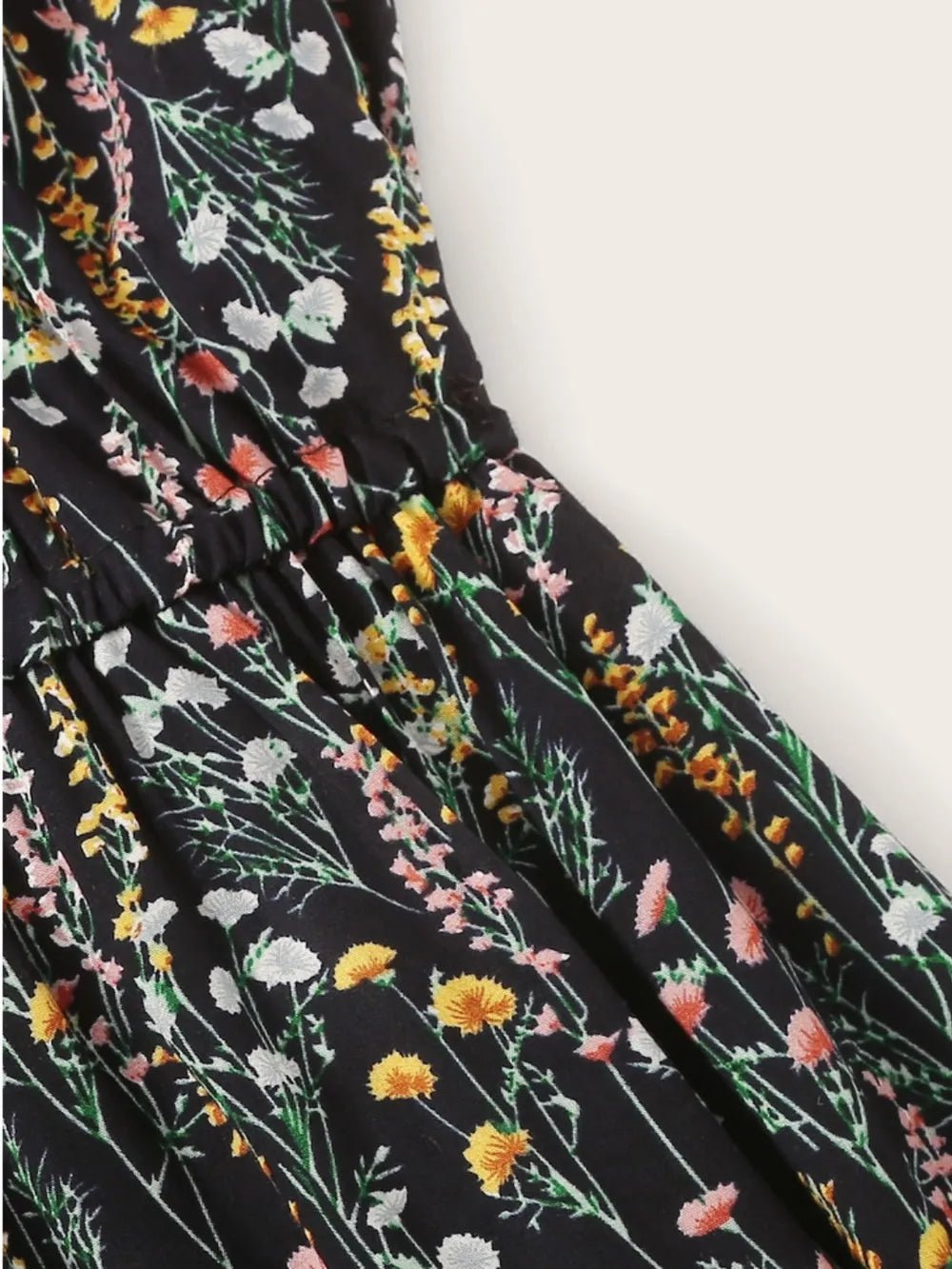 Printed V - Neck Spaghetti Strap Romper - FLORENTINE IRIS