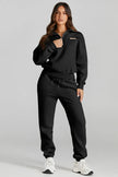 Quarter Zip Top and Drawstring Pants Active Set - FLORENTINE IRIS