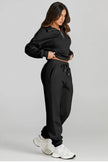 Quarter Zip Top and Drawstring Pants Active Set - FLORENTINE IRIS