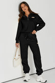 Quarter Zip Top and Drawstring Pants Active Set - FLORENTINE IRIS