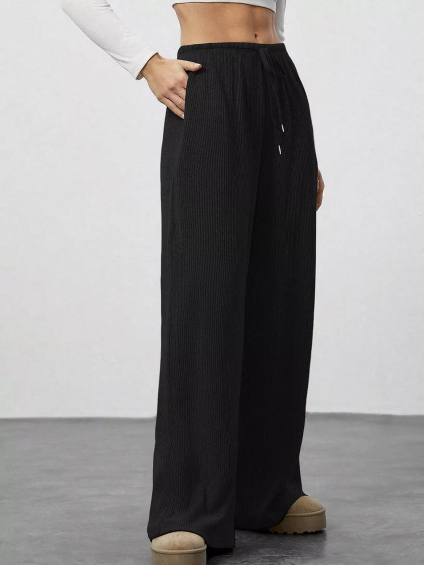 Relaxed Fit Wide Leg Pants - FLORENTINE IRIS