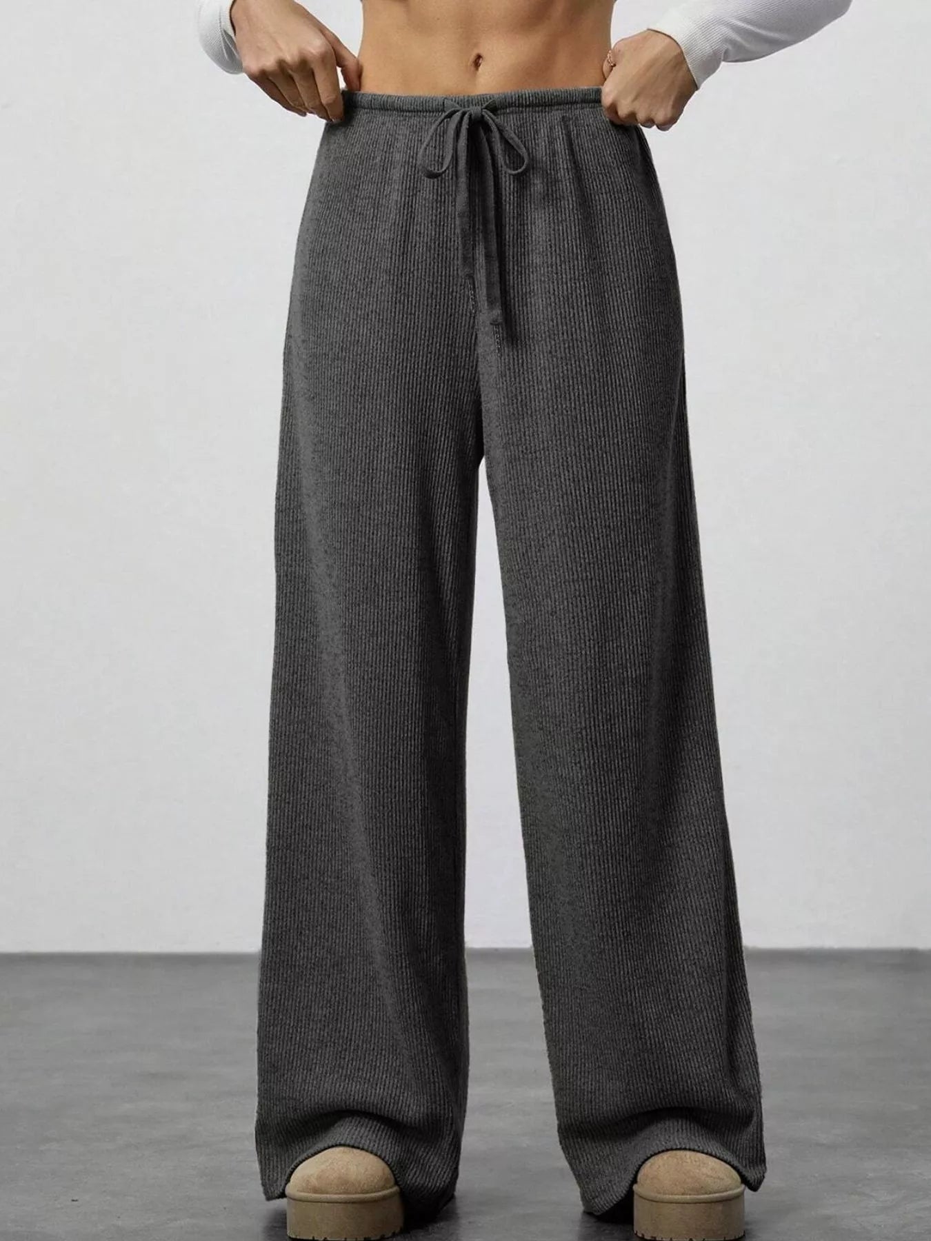 Relaxed Fit Wide Leg Pants - FLORENTINE IRIS