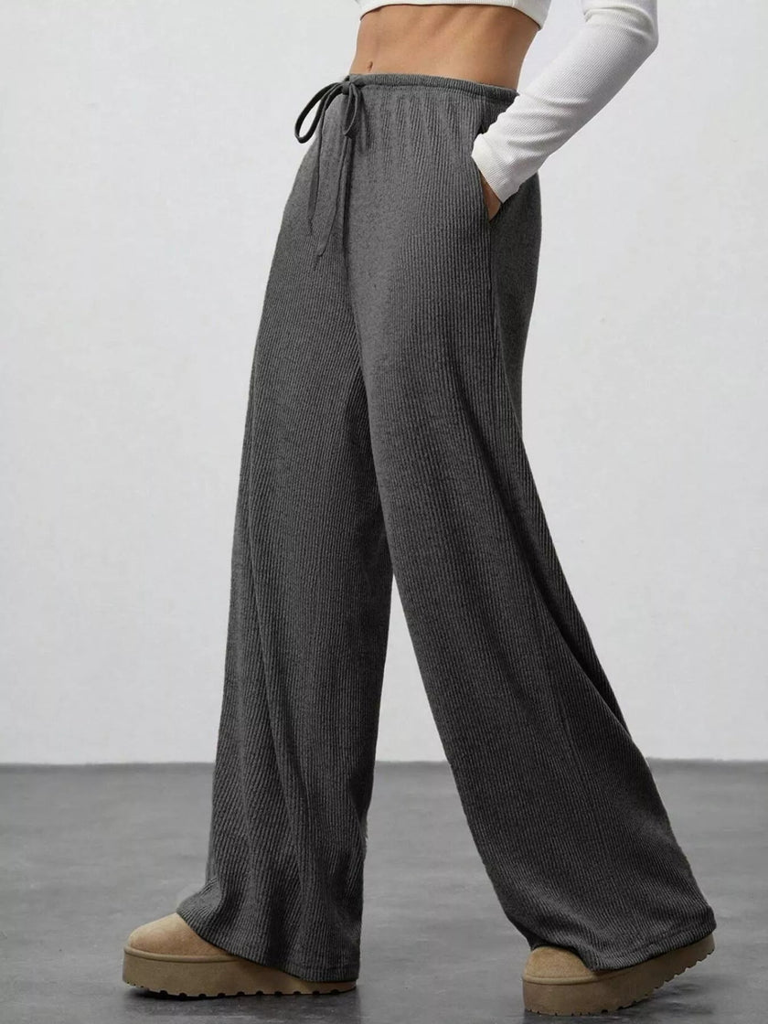 Relaxed Fit Wide Leg Pants - FLORENTINE IRIS