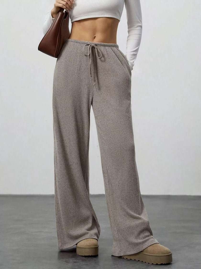 Relaxed Fit Wide Leg Pants - FLORENTINE IRIS