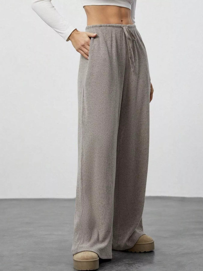Relaxed Fit Wide Leg Pants - FLORENTINE IRIS
