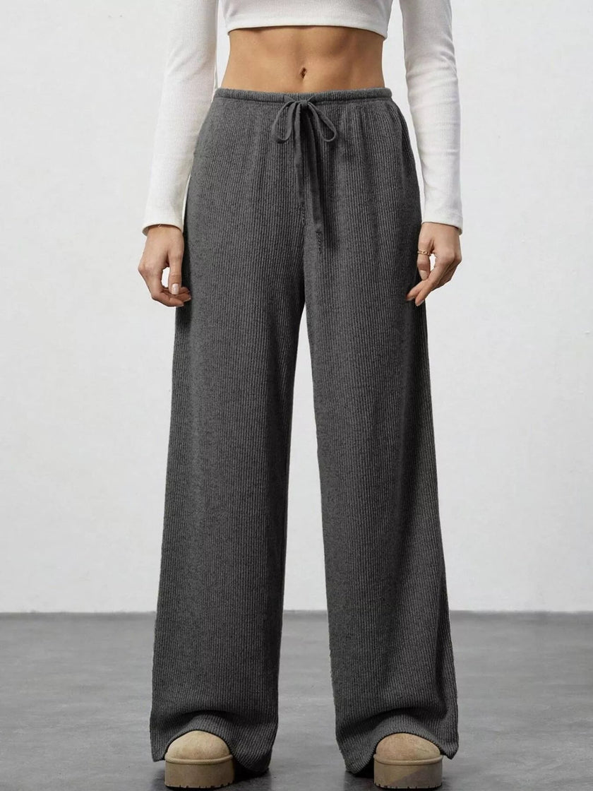 Relaxed Fit Wide Leg Pants - FLORENTINE IRIS