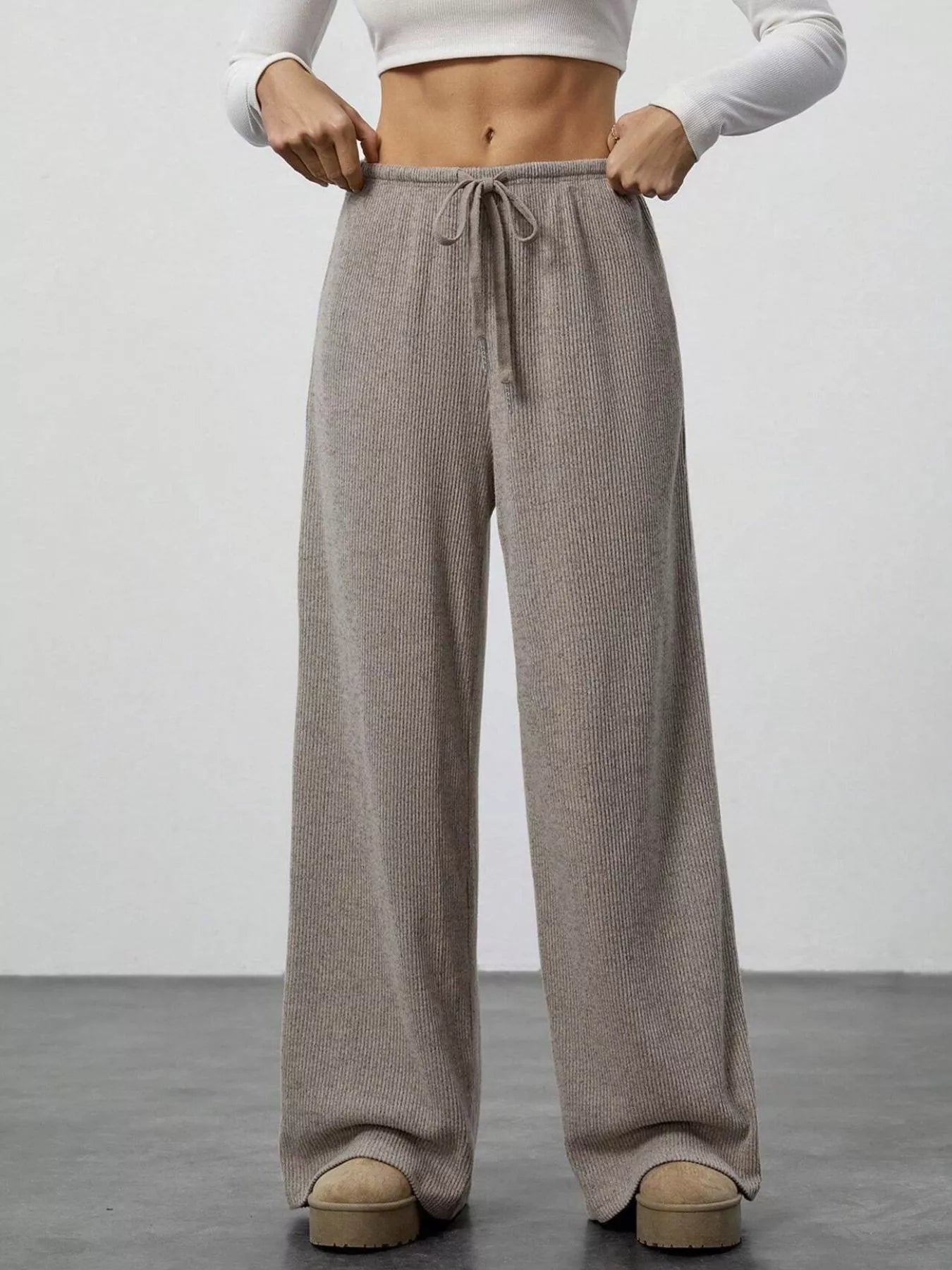 Relaxed Fit Wide Leg Pants - FLORENTINE IRIS
