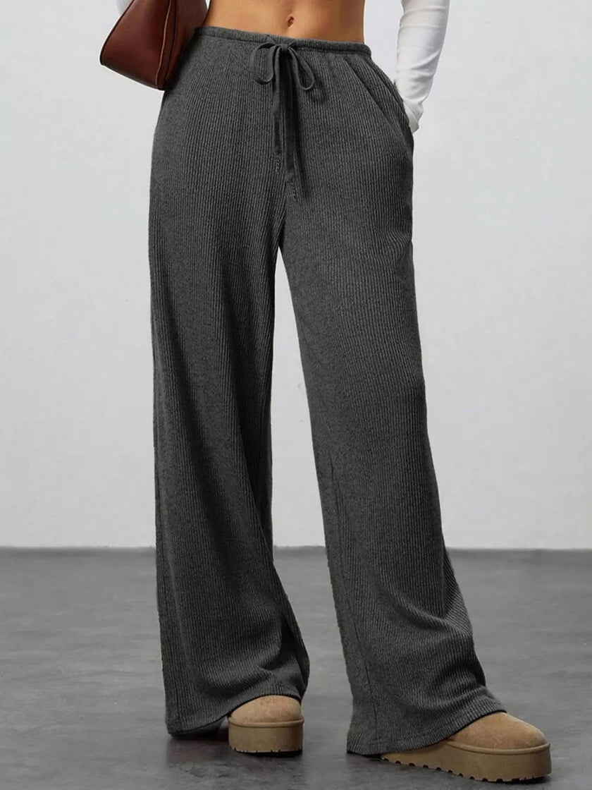 Relaxed Fit Wide Leg Pants - FLORENTINE IRIS