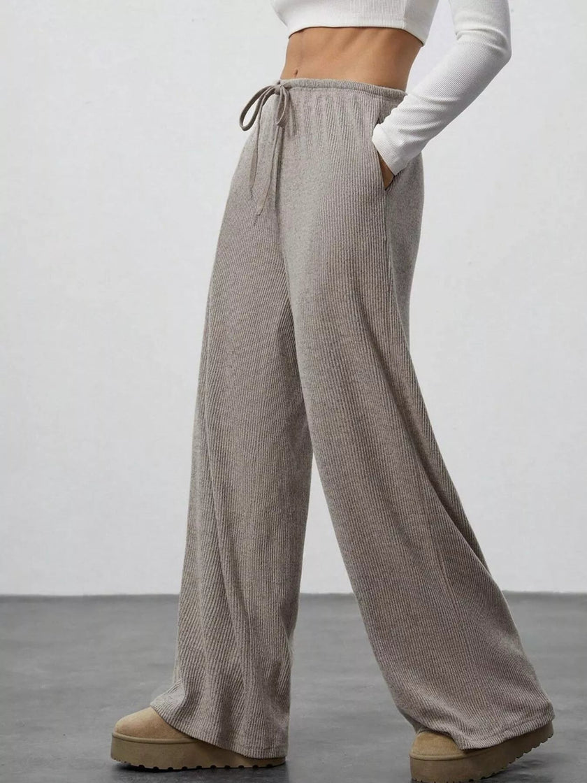 Relaxed Fit Wide Leg Pants - FLORENTINE IRIS