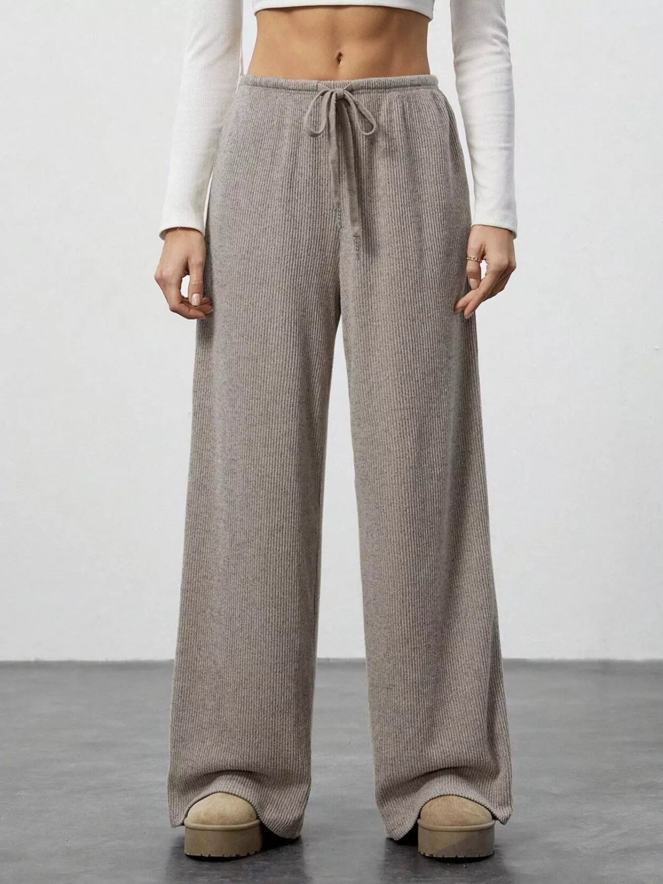 Relaxed Fit Wide Leg Pants - FLORENTINE IRIS