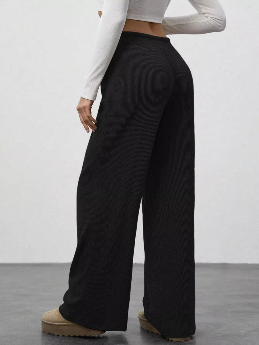 Relaxed Fit Wide Leg Pants - FLORENTINE IRIS
