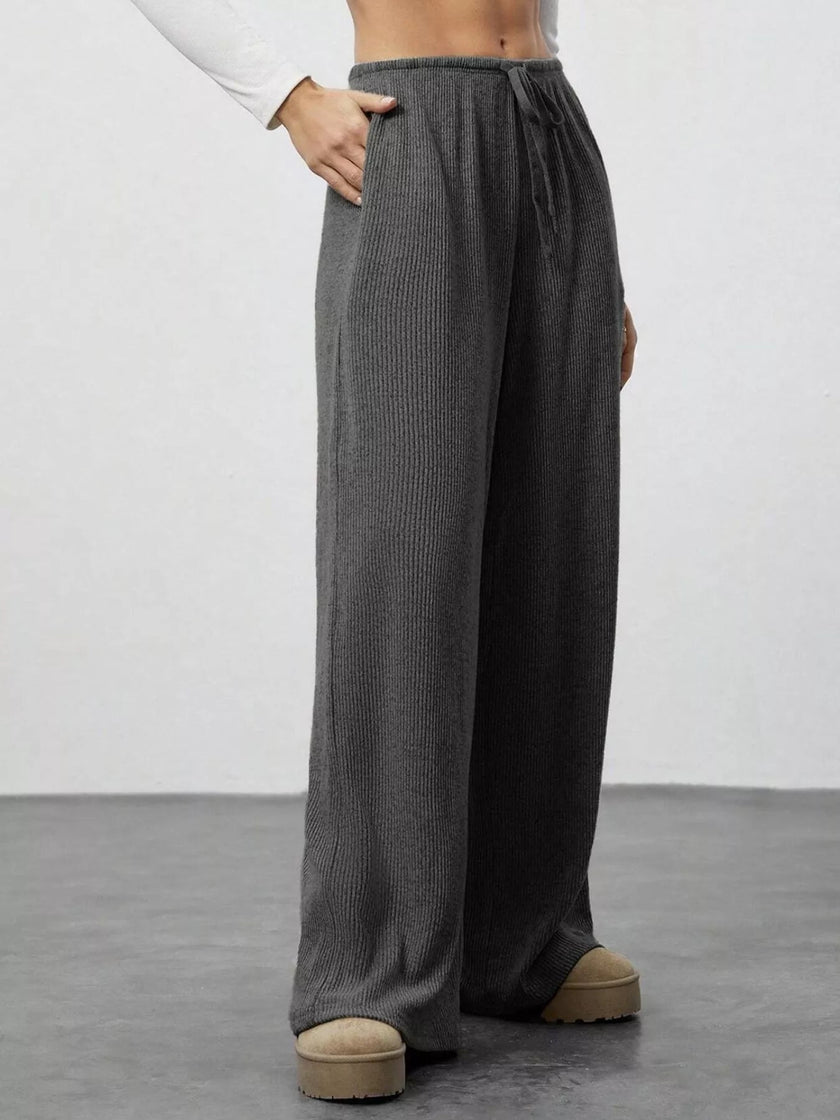Relaxed Fit Wide Leg Pants - FLORENTINE IRIS