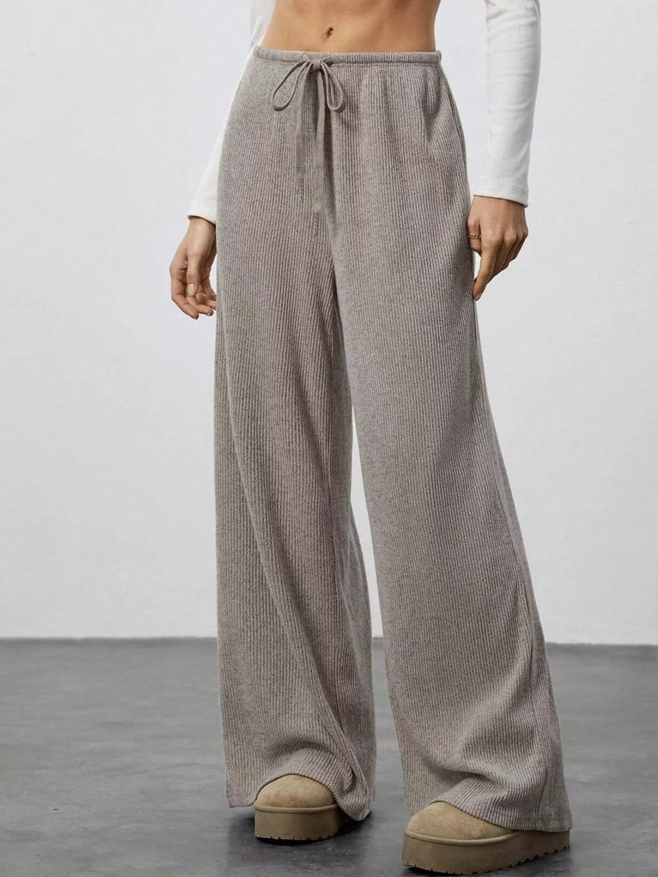 Relaxed Fit Wide Leg Pants - FLORENTINE IRIS