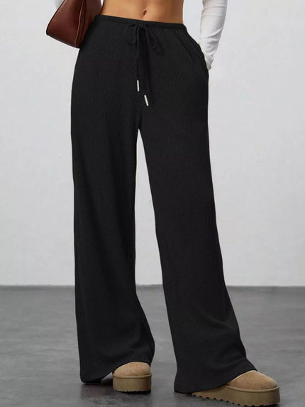 Relaxed Fit Wide Leg Pants - FLORENTINE IRIS
